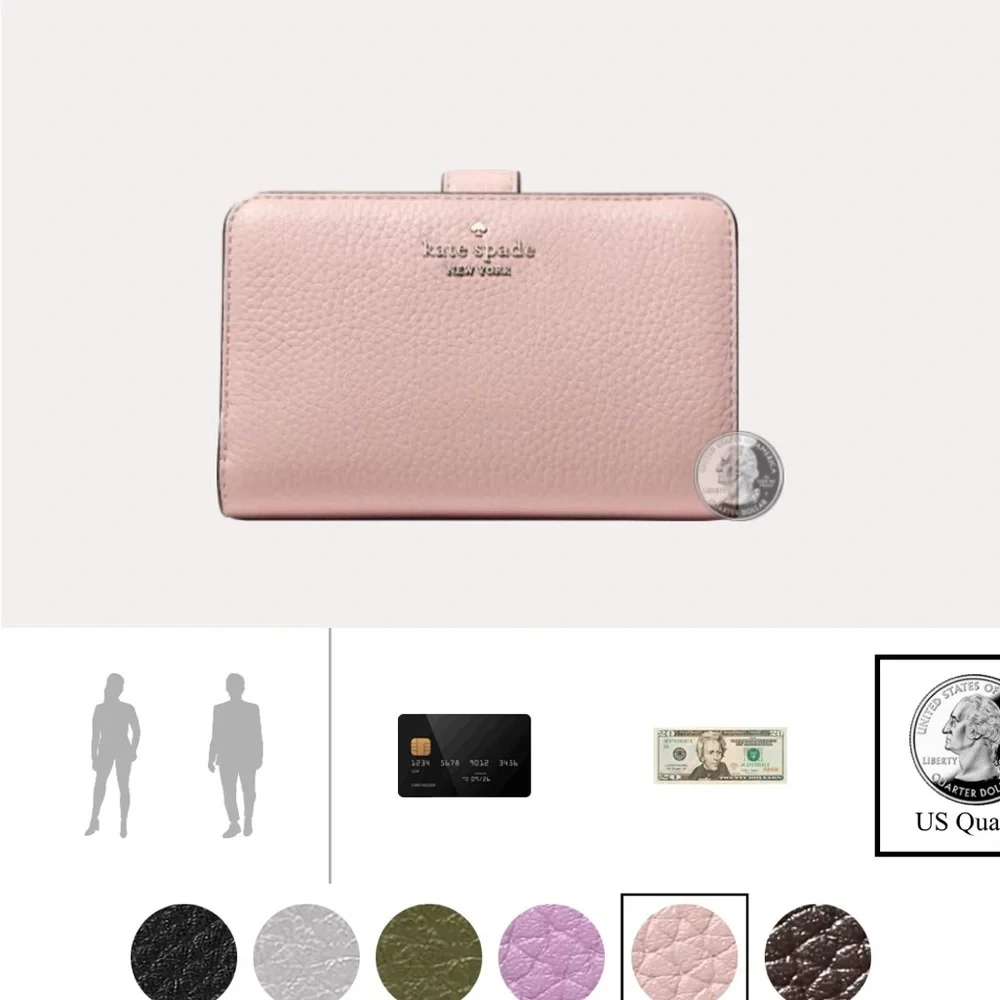 Kate Spade Lena Tutu Pink Medium Bifold Wallet.  New!